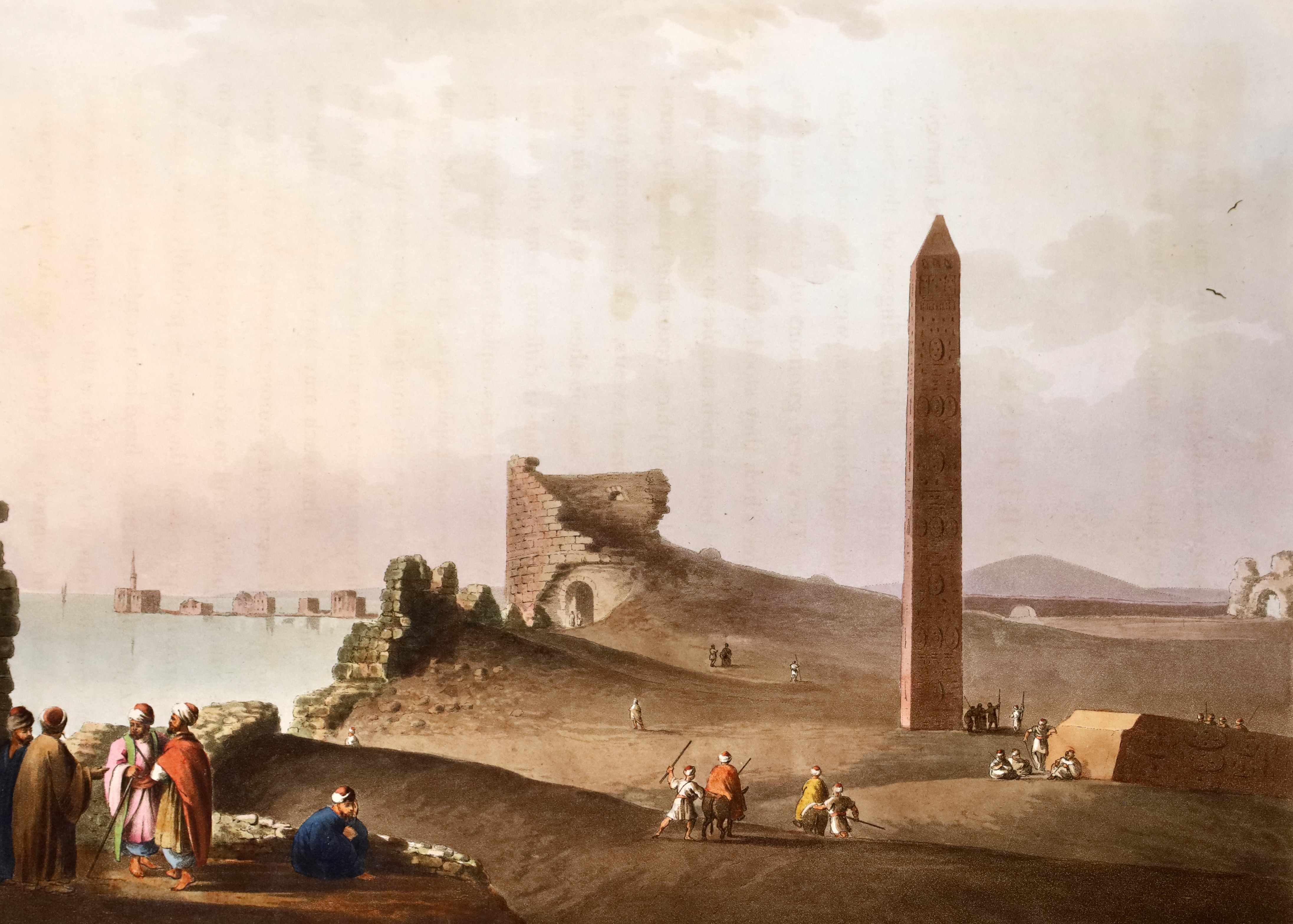 Mayer, Luigi - Views in Egypt, 1st edition, folio, diced calf, rebacked, with 48 hand-coloured aquatint plates by Thomas Milton, after